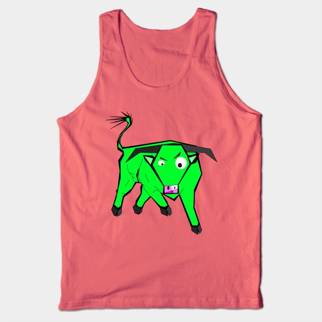 Green bull Tank Top by DrTigrou